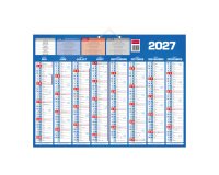 Calendrier semestriel mural année 2026/2027 - 16 mois - 40,5 x 55 cm