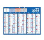 Calendrier semestriel mural 16 mois - 40,5 x 55 cm - septembre 2025 décembre 2026
