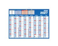 Calendrier semestriel mural 16 mois - 40,5 x 55 cm - septembre 2026 décembre 2027