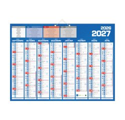 Calendrier semestriel mural 16 mois - 40,5 x 55 cm - septembre 2026 décembre 2027