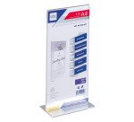 Présentoir de table Déflecto double face 1/3 de A4 transparent