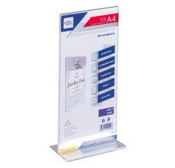 Table display Déflecto double-sided 1/3 of A4 translucent