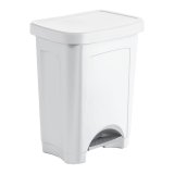 Witte rechthoekige plastic pedaalemmer 50 liter