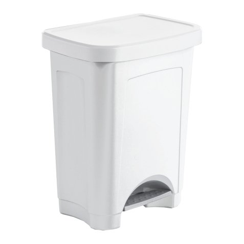 White rectangular plastic bucket with pedal 25 L 