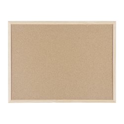 Tableau d'affichage en liège Basic de Bi-Office, surface en liège, cadre en bois naturel, 90 x 60 cm