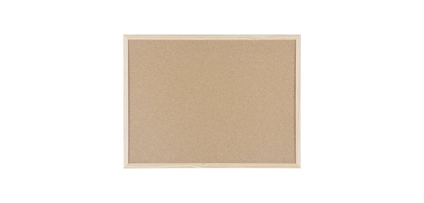Tableau d'affichage en liège Basic de Bi-Office, surface en liège, cadre en bois naturel, 90 x 60 cm