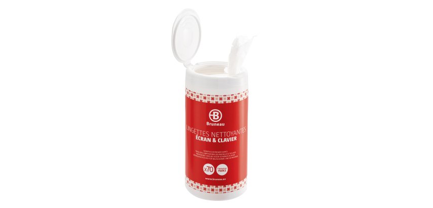 Boîte 70 lingettes nettoyantes informatique Bruneau