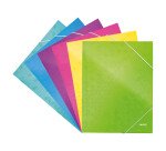 Chemise à élastique 3 rabats carte Wow Leitz 24 x 31 cm dos 2,4 cm couleurs assorties
