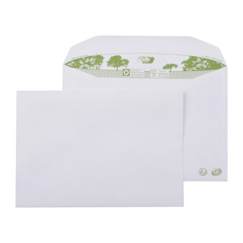 Enveloppe pour mise sous pli automatique 162 x 229 mm ERAPURE 80 g sans fenêtre patte gommée - Boîte de 500