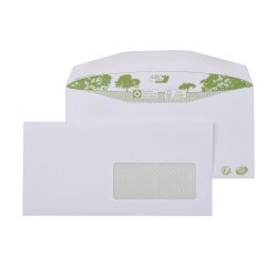 Sobre para máquinas de inserción automática 114 x 229 mm ERAPURE 80 g con ventana 45x100, solapa autoadhesiva - Caja de 1000