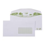 Enveloppe recyclée pour mise sous pli automatique - 114 x 229 mm 80 g - Fenêtre 45 x 100 - Patte gommée - GPV ERAPURE - Boîte de 1 000