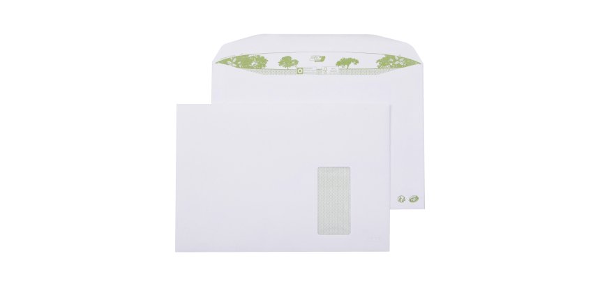 Enveloppe pour mise sous pli automatique 229 x 324 mm GPV ERA PURE 90 g avec fenêtre 105 x 50 mm blanche - Boîte de 250