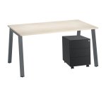 Pack bureau Ecla L 160 x P 80 cm + caisson mobile métal 3 tiroirs