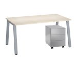 Pack bureau Ecla L 160 x P 80 cm + caisson mobile métal 3 tiroirs