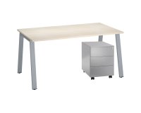 Pack bureau Ecla L 160 x P 80 cm + caisson mobile métal 3 tiroirs