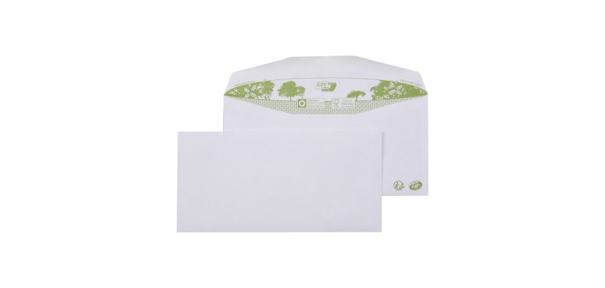 Enveloppe pour mise sous pli automatique 114 x 229 mm GPV ERA PURE 80g sans fenêtre blanche - Boîte de 1000