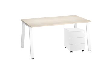 Pack bureau Ecla L 160 x P 80 cm + caisson mobile métal 3 tiroirs