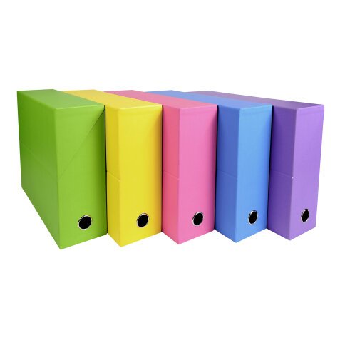 Klassifizierungsbox Karton EXACOMPTA Salsa Rücken 9 cm Sortiment lebendige Farben 