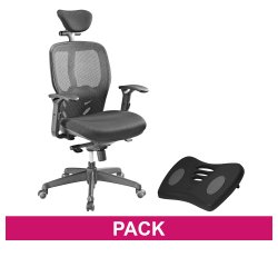Pack ergonómico Sillón de oficina + Reposapiés