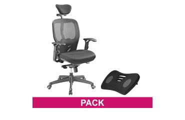 Pack ergonómico Sillón de oficina + Reposapiés