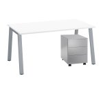 Pack bureau Ecla L 160 x P 80 cm + caisson mobile métal 3 tiroirs