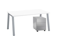 Pack bureau Ecla L 160 x P 80 cm + caisson mobile métal 3 tiroirs