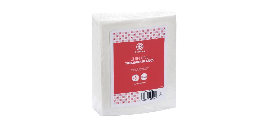 Weiße Tücher für Whiteboards Bruneau - Packung mit 50