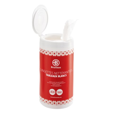 Toallitas limpiadoras para pizarra blanca Bruneau - caja de 100