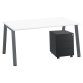 Pack bureau Ecla L 160 x P 80 cm + caisson mobile métal 3 tiroirs
