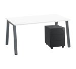 Pack bureau Ecla L 160 x P 80 cm + caisson mobile métal 3 tiroirs