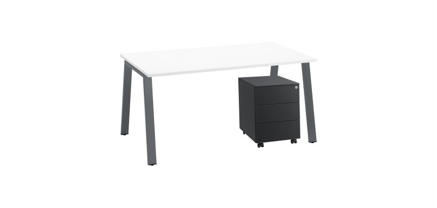Set scrivania Ecla l160 cm + cassettiera