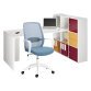 Pack furniture for home office desk Biblioffice white 9 cases + 1 chair Andrew 