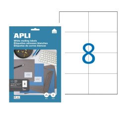 Box of 80 address labels Apli for inkjet, laser and copier - white 105 x 74 mm