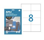 Etiquettes adresse jet d'encre, laser et copieur 105 X 74 mm Apli blanche - Boîte de 80
