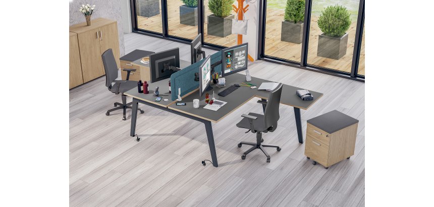 Bureau droit pieds arche carbone L 140 cm - Exprim