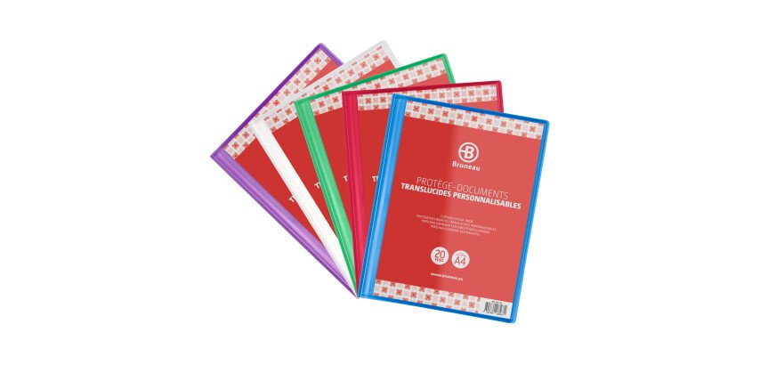 Protège-documents Bruneau polypropylène translucide personnalisable A4 10 pochettes - 20 vues