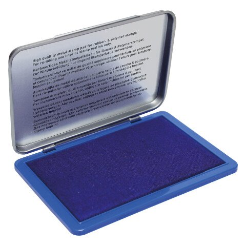 Tampon Imprint de tinta 7 x 11 cm para para sellos Azul