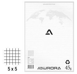 Kladblok Aurora A4 210 x 297 mm - geruit 5 x 5 - 200 vellen