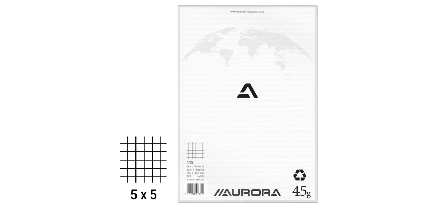 Notepad Aurora A4 210 x 297 mm 5 x 5 200 pages