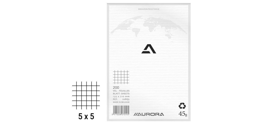 Notizblock Aurora A5 148 x 210 mm 5 x 5 200 Blatt