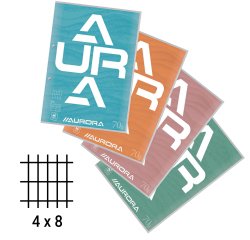 Blocs de cours Splendid A4 210 x 297 mm  - quadrillé 4 x 8 - 100 feuilles