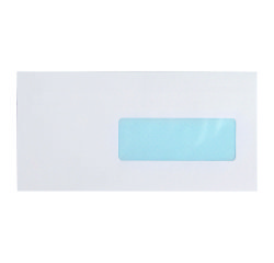 Umschlag 114 x 229 mm, Bruneau 80 g - selbstklebende Patte mit weißem Fenster - Packung mit 500