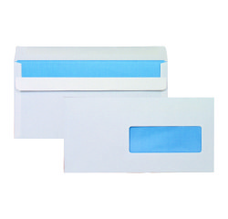 Enveloppe Bruneau 80 g/m² blanche avec patte autocollante - Boîte de 500