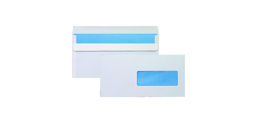 Enveloppe Bruneau 80 g/m² blanche avec patte autocollante - Boîte de 500