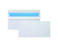 Umschlag 114 x 229 mm Bruneau 80 g - selbstklebende Lasche ohne Fenster weiß - Packung mit 500