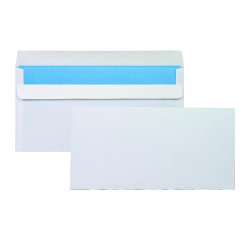 Enveloppe 114 x 229 mm Bruneau 80 g - patte autocollante sans fenêtre blanche - Boîte de 500