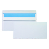 Umschlag 114 x 229 mm Bruneau 80 g - selbstklebende Lasche ohne Fenster weiß - Packung mit 500