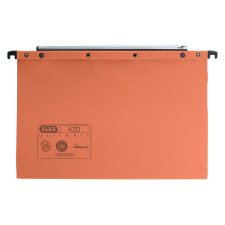 Hanging file for kraft drawers normal bottom V orange - Large width format (spacing 39 cm)