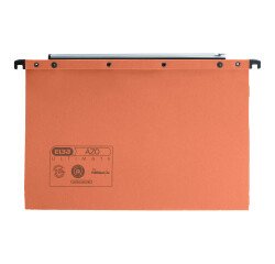 Dossier suspendu pour tiroirs kraft fond V normal orange - Format grande largeur (entraxe 39 cm)