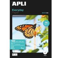 Papel Foto Apli Everyday brillante para impresora inkjet A4 180 g Caja de 100